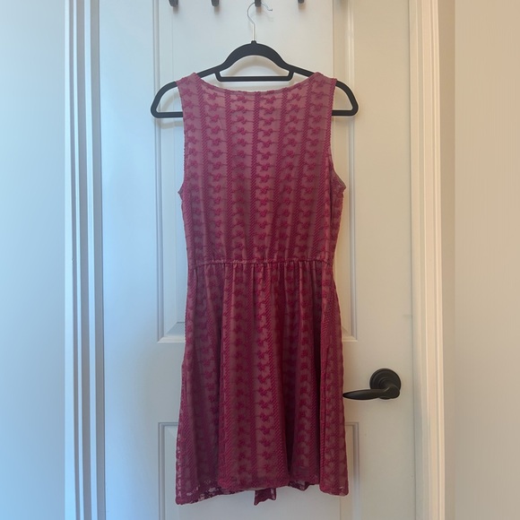 Nick and Me Dark Rose Colored Lace Dress - Picture 3 of 7